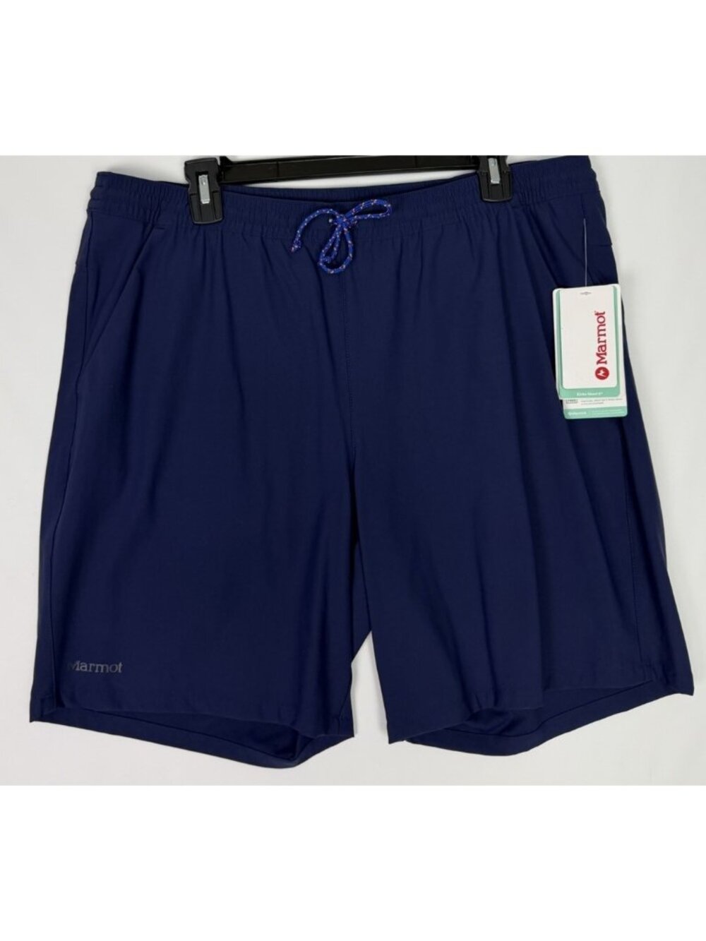 Marmot Mens XL Elche Short 8 Inseam Navy Elastic Waist Nylon Stretch Shorts